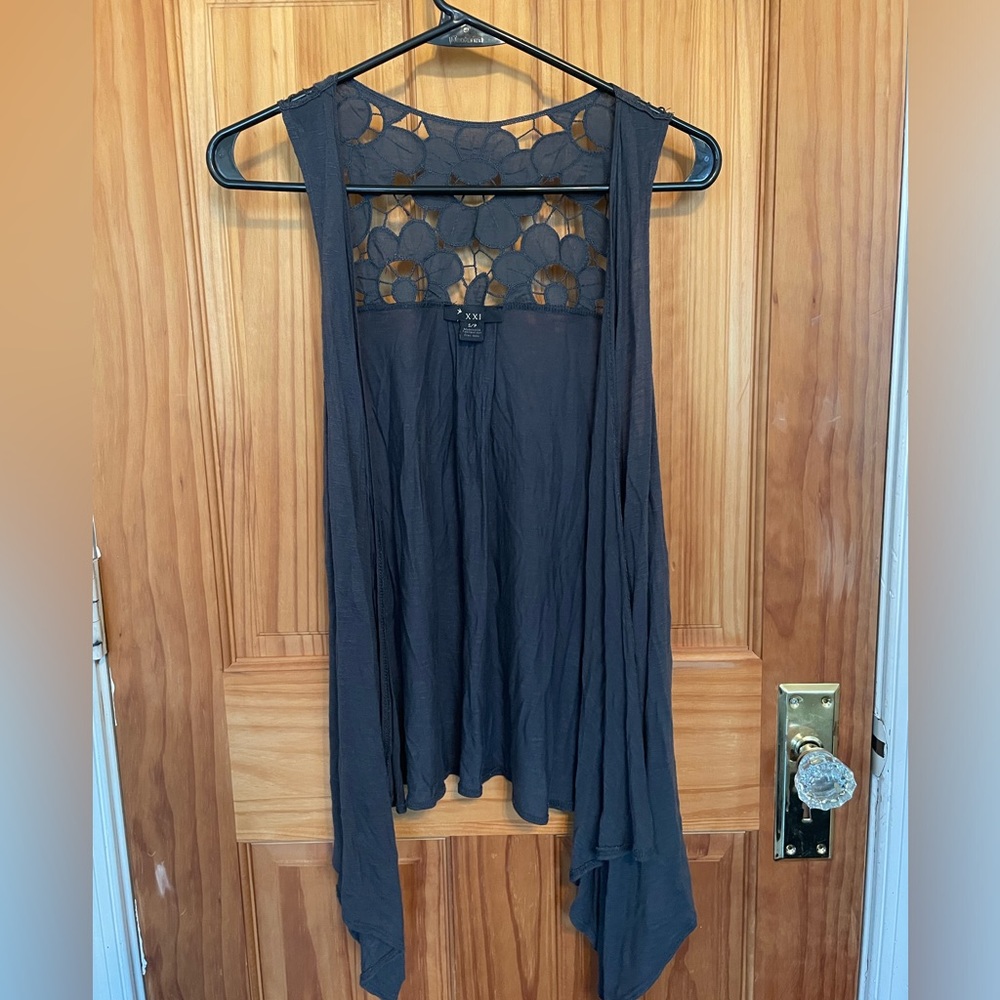 Navy Blue Floral Vest